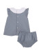 Vestido Cuello Contraste Gris