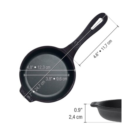 Mini sartén de hierro curado Victoria 12cm Negro