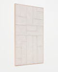 Cuadro Klis de lino con formas geométricas blanco 120 x 200 cm