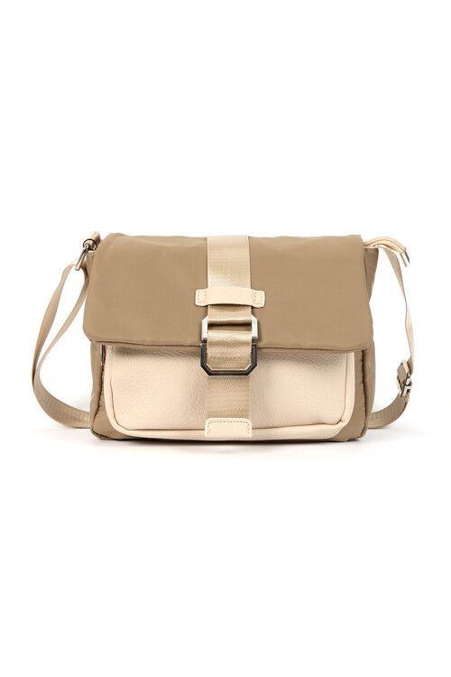 Bandolera de nylon Beige