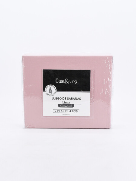 JUEGO DE SABANAS WASH ROSADO