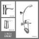 JUEGO COMPLETO DE GRIFERIA INCLUYE DUCHA EXTERIOR, LAVATRIO BAJO Y BIDET TERMINACION CROMO LINEA SPRINT CROMO