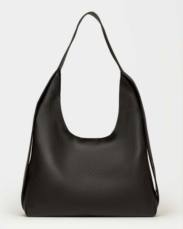 Bolso Heather en efecto cuero graneado Negro