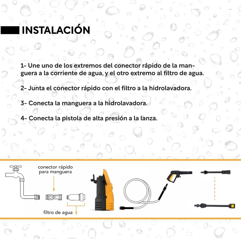 Hidrolavadora Kingsman Alta Presión 103 bar + Accesorios 1400w Hidrolavadora Kingsman Alta Presión 103 bar + Accesorios 1400w