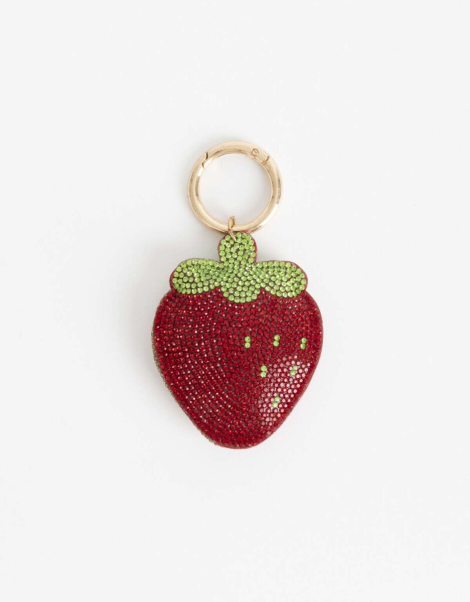 Llavero Y Bag Charm Frutilla Strass - Combinacion Bicolor 