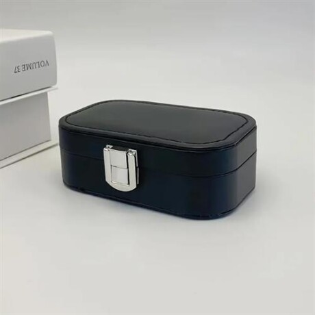 Joyero rectangular con hebilla 15 cm x 10 cm x 4,5 cm Negro