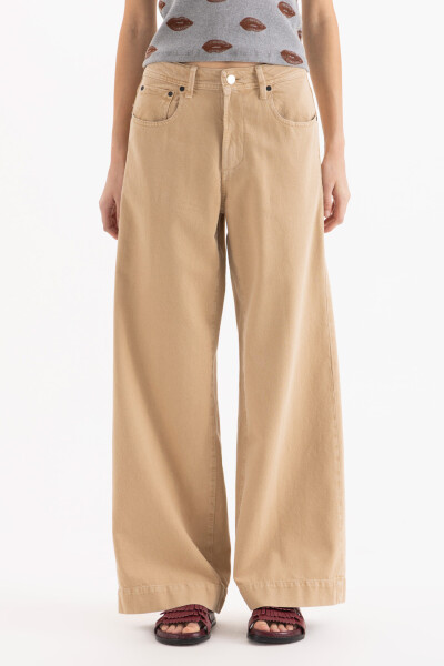 JEANS WIDE ICON SAND Camel
