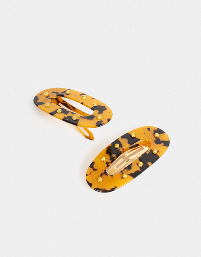 Hebillas Tic Tac Con tachas Set De Hebillas Tic Tac - Marron Carey