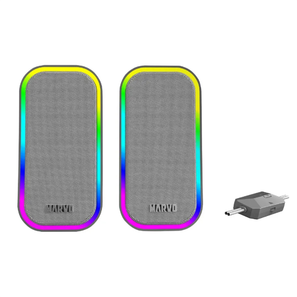 Parlante Gamer Pc Marvo Sg-285 2.0 Luz Rgb - GRIS 