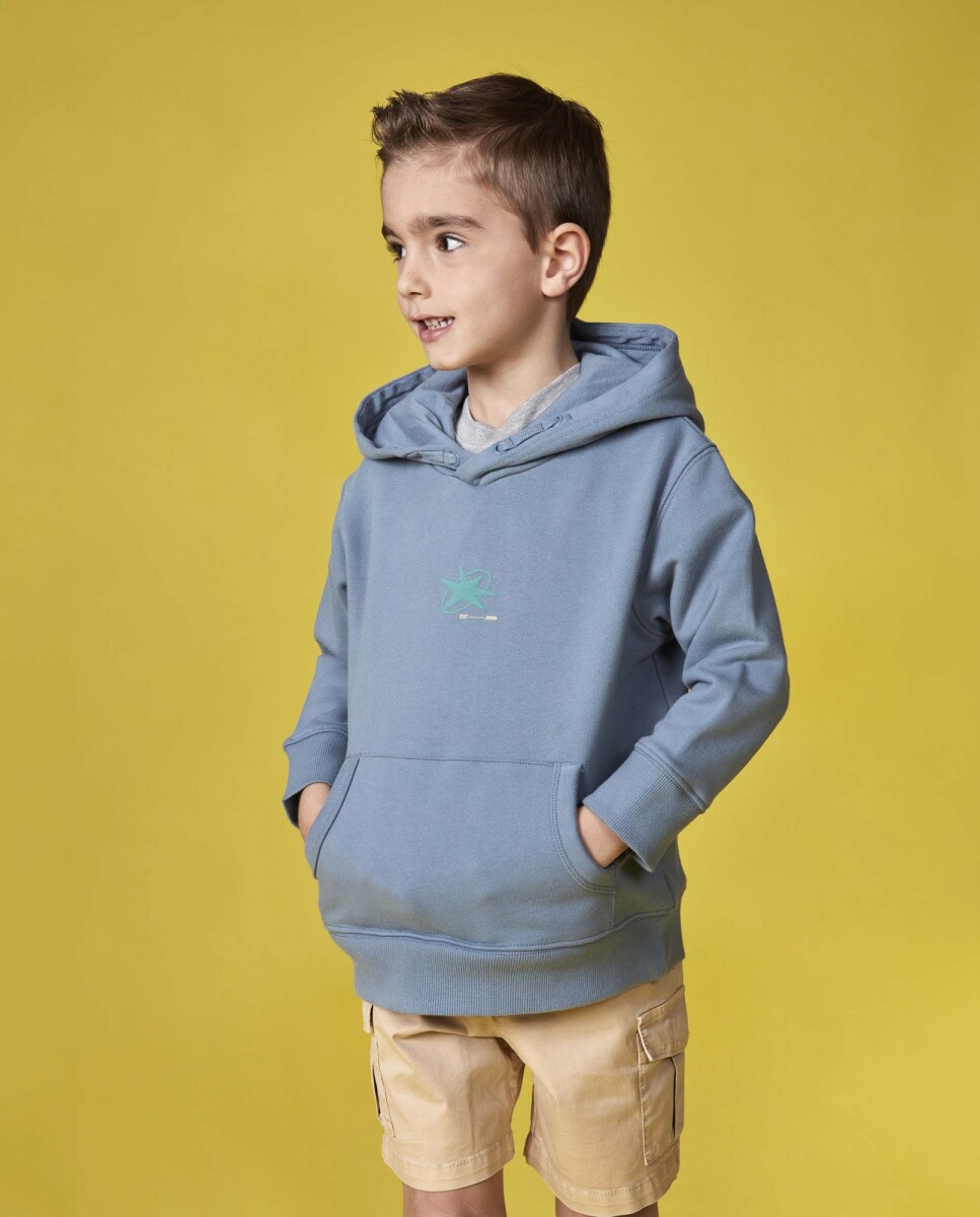 Sudadera Con Capucha - Azul Claro 