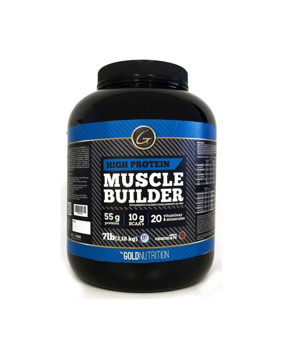 ¡OFERTA IMPERDIBLE! High Protein Muscle Builder Chocolate 7lb Gold Nutrition 