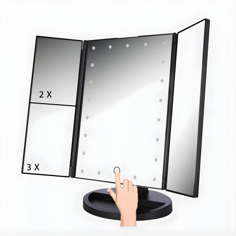 Espejo de Maquillaje Multiple y plegable táctil con Luz Led Espejo de Maquillaje Multiple y plegable táctil con Luz Led