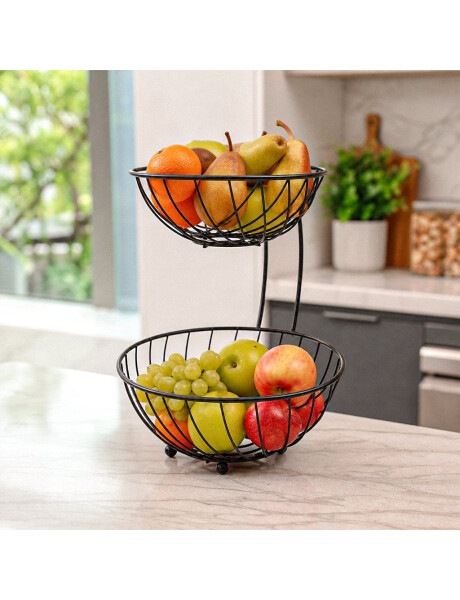 FRUTERO METALICO NEGRO 2 NIVELES D22+DIA26X32.3HCM FRUTERO METALICO NEGRO 2 NIVELES D22+DIA26X32.3HCM