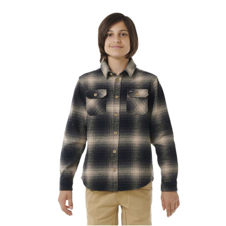 Camisa Rip Curl Count Flannel Niño Negro