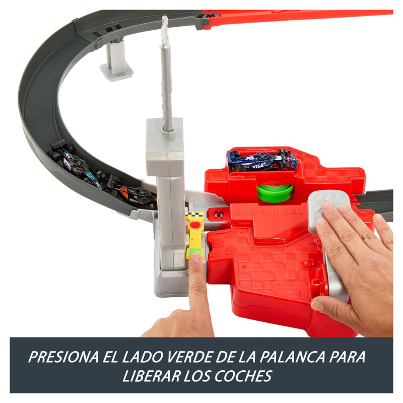 Pista de Carreras Formula 1 y Hot Wheels con 3 coches metálicos a Escala 1:64 Pista de Carreras Formula 1 y Hot Wheels con 3 coches metálicos a Escala 1:64