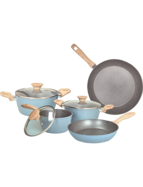 BATERIA COCINA 8PZAS ANTIADHERENTE ALUM.FUND.AZUL BATERIA COCINA 8PZAS ANTIADHERENTE ALUM.FUND.AZUL