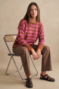 Sweater Rayado Rosa