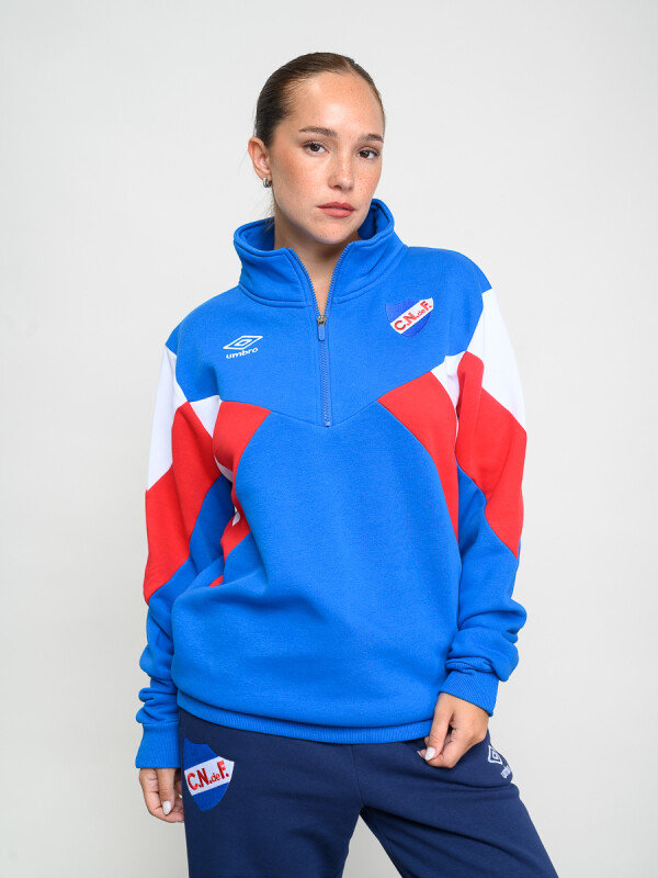 Buzo MEDIO CIERRE LUX MOTION Nacional Mujer Azul Royal, Blanco, Rojo