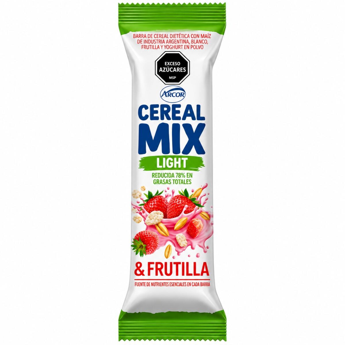 BARRA CEREAL MIX LIGHT FRUTILLA ARCOR 23 GRS 