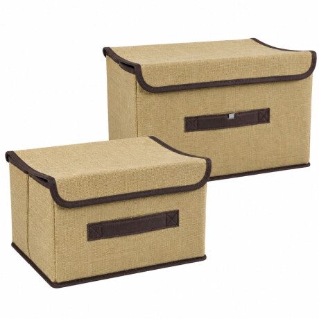 Set de 2 cajas organizadoras de tela y carton plegables Set de 2 cajas organizadoras de tela y carton plegables