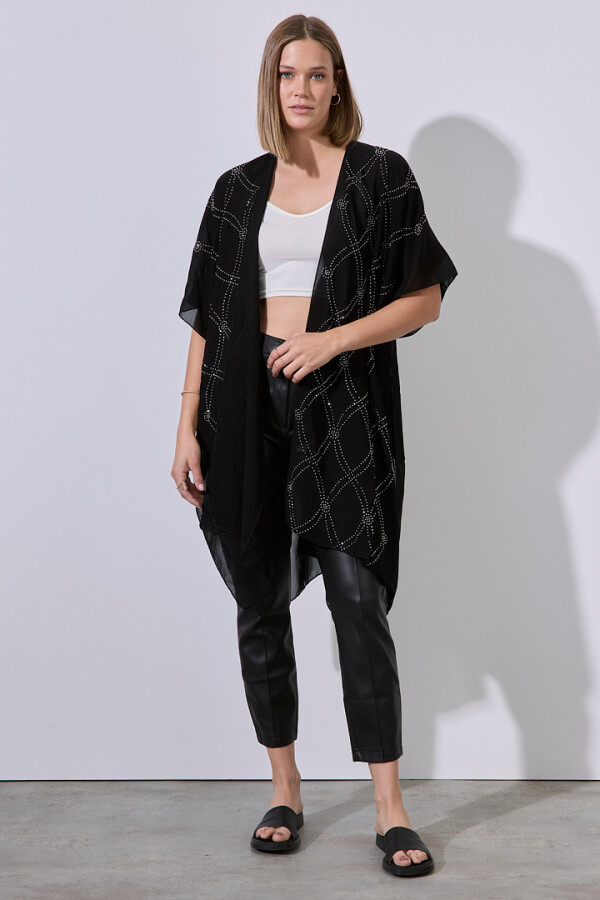 Kimono Noche NEGRO/PLATEADO