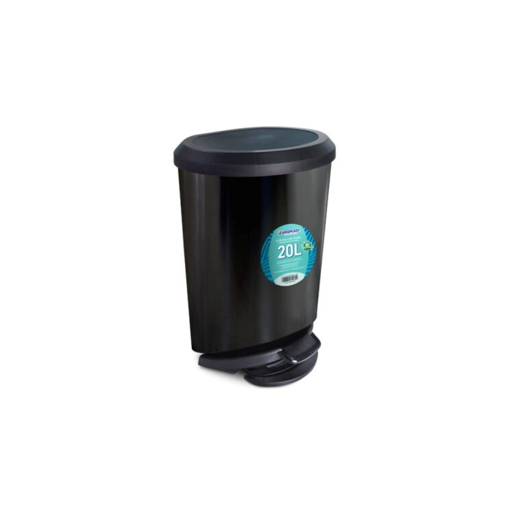PAPELERA TACHO DE BASURA CON PEDAL 20 LITROS NEGRO
