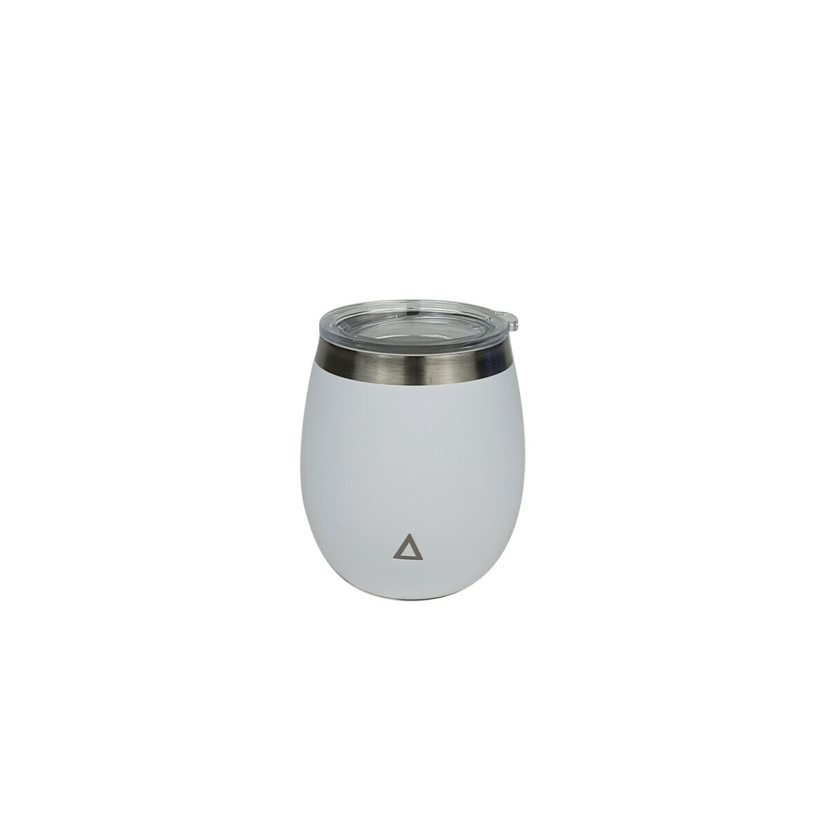 Mate De Acero Inoxidable Con Tapa - Blanco 