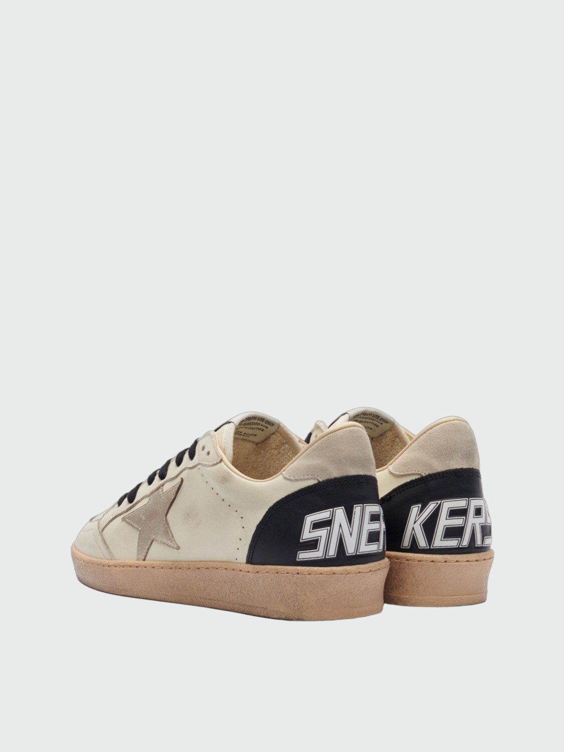 GOLDEN GOOSE - ZAPATILLA BALLSTAR EN NAPPA CON ESTRELLA LAMINADA Y ESPOLÓN EN CUERO Alta Automática