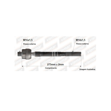 MATE DE DIRECCION CHEVROLET AGILE BYD F3 L275 M16X1.5 EXT 14X1.5 DIR. HIDR - MATE DE DIRECCION CHEVROLET AGILE BYD F3 L275 M16X1.5 EXT 14X1.5 DIR. HIDR -