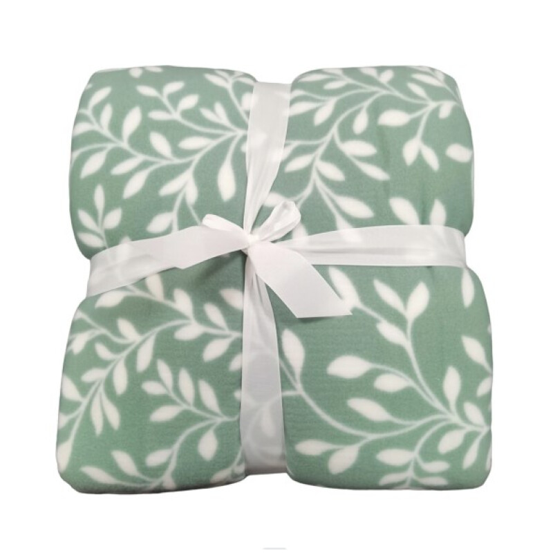 Frazada con Corderito 2 PLAZA Home Class 200 x 240 cm HOJAS VERDES