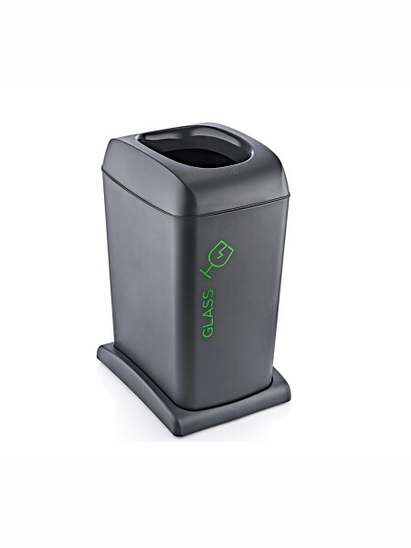 CONTENEDOR CON BASE PARA RECICLAR NEGRO