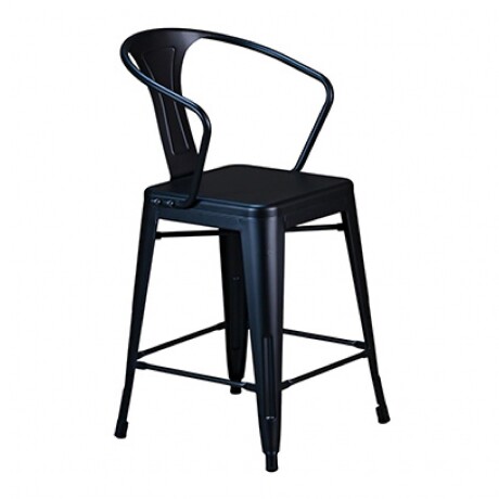 SILLA TOLIX METALICA CON POSABRAZOS Silla Tolix Metálica Con Posabrazos Negra