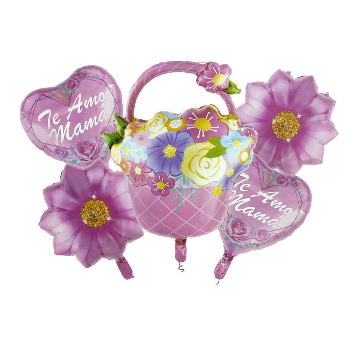 GLOBO P/HELIO SET X5 METALIZADO DIA DE LA MADRE 