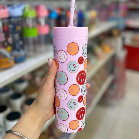 Vaso con sorbito Rosa