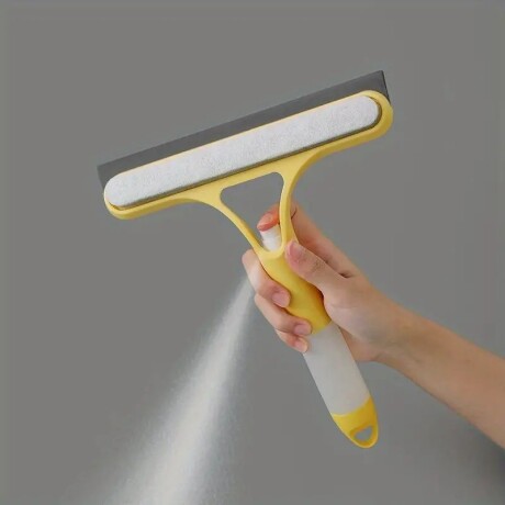 Limpiador de Vidrios 2 en 1 con Rociador Integrado Amarillo Limpiador de Vidrios 2 en 1 con Rociador Integrado Amarillo