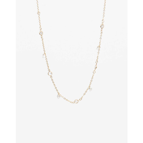 Collar Corto De Corazones Con Cubic Zirconia Dorado