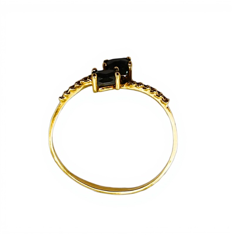 Anillo Toi ei Moi-Oro Bajo-Piedra Zafiro y Zirconia-AN8128 conpiedra