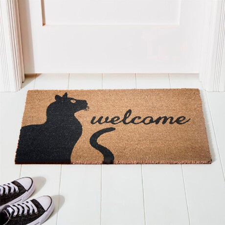 Alfombra Puerta Entrada Felpudo Coco Goma 40X60 Welcome/gato