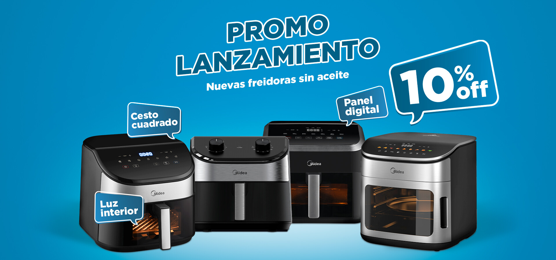 ¡Nuevas freidoras sin aceite Midea!