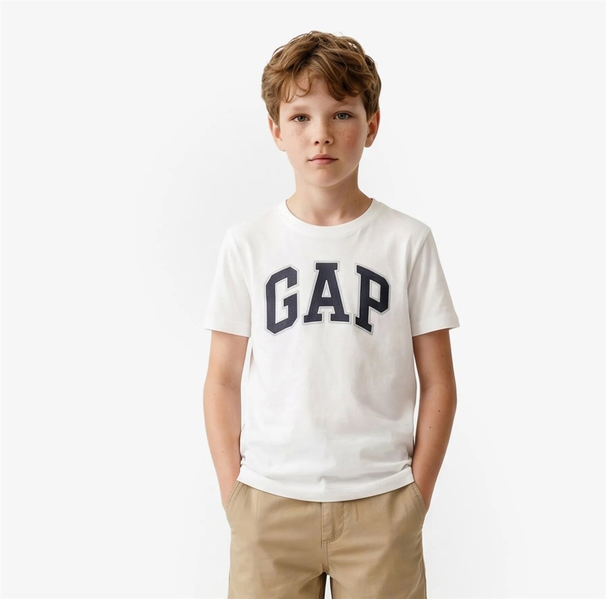 Remera Logo Gap Manga Corta Toddler Niño - New Off White 