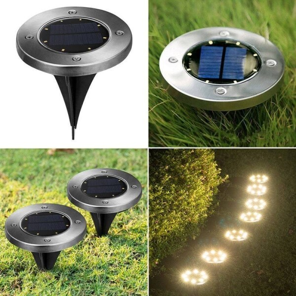 Foco Luz Solar Para Jardin Piso Embutir A Bateria 8 Led X6 Foco Luz Solar Para Jardin Piso Embutir A Bateria 8 Led X6