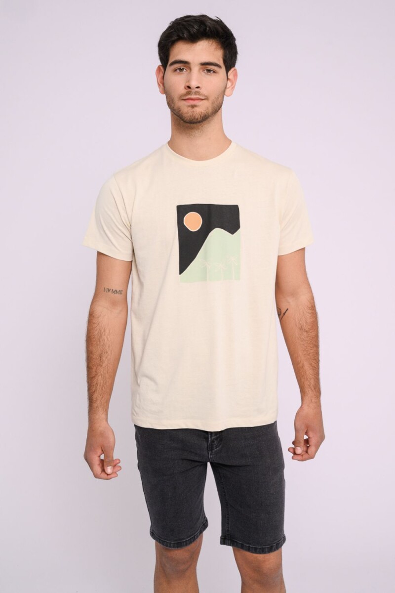 Remera estampada - Beige 