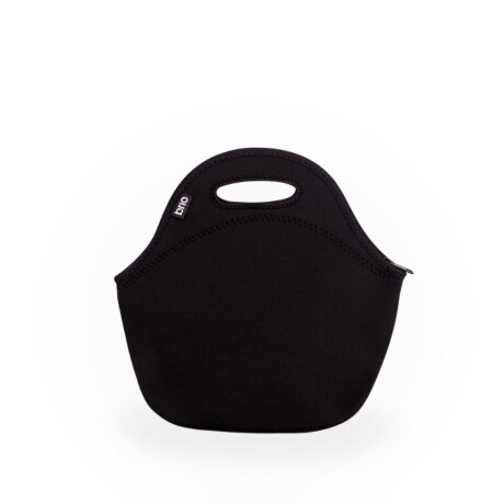 Set de lunchera de neopreno y botella de acero inoxidable 750ml brio set negro/negro