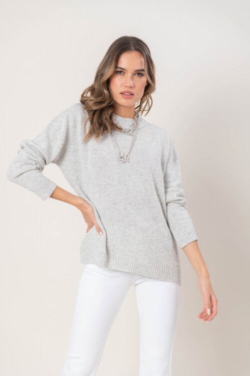 Sweater cashmere blend Gris claro