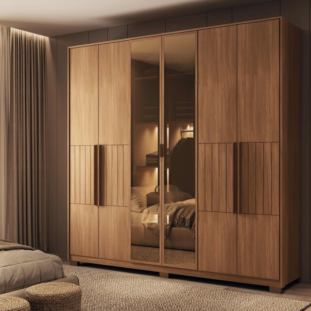 ROPERO TORONTO 6 PUERTAS 4 CAJONES INTERNOS GUARDARROPA ARMARIO CLOSET PLACARD CON VIDRIO Y LED ROPERO TORONTO 6 PUERTAS 4 CAJONES INTERNOS GUARDARROPA ARMARIO CLOSET PLACARD CON VIDRIO Y LED