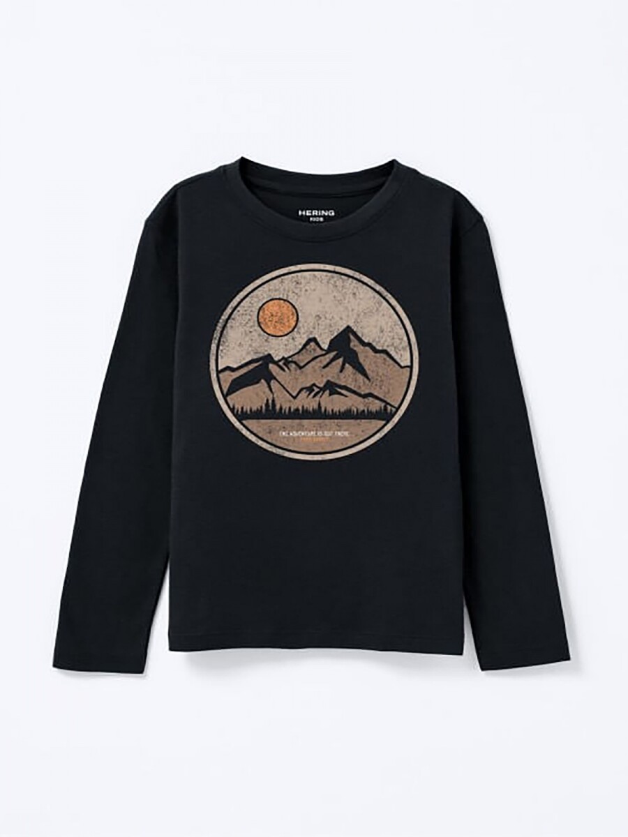 CAMISETA INFANTIL CON ESTAMPA - NEGRO 
