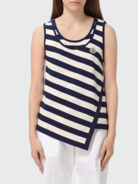 Moncler - Remera de tirantes con rayas Blanco