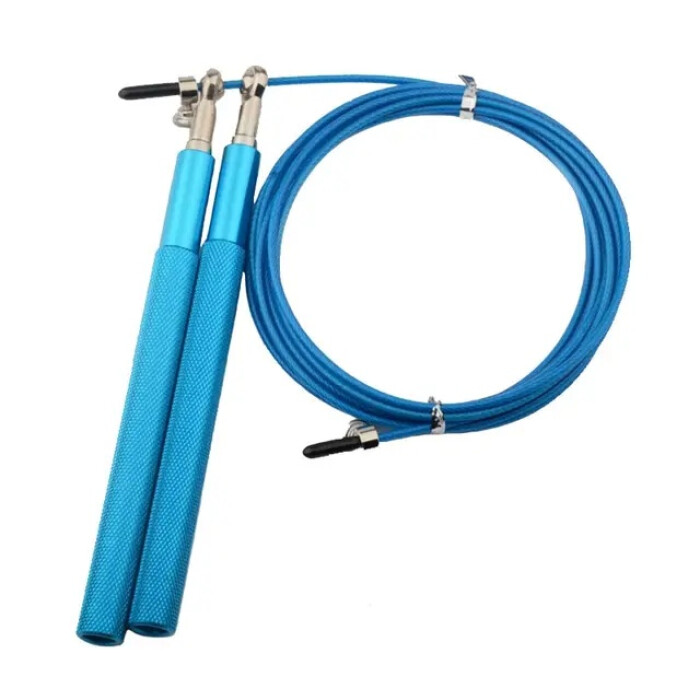 Cuerda de saltar aluminio con rulemán Randers Azul