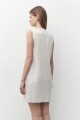 Vestido sastrero de lino beige melange