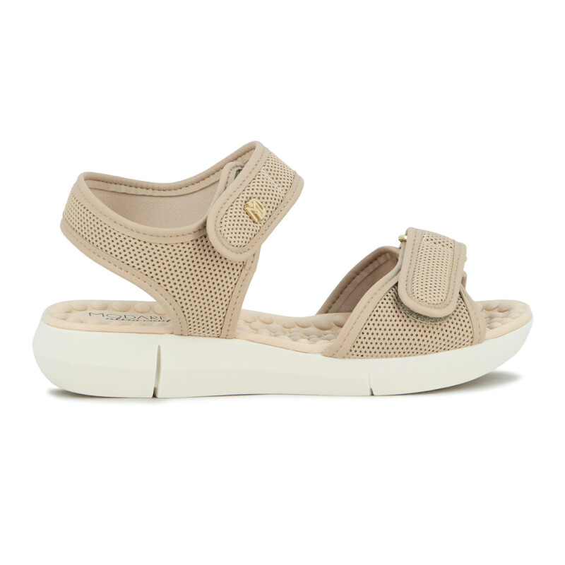 Modare Sandalia Unatira C/ Velcro Y Pulsera Beige
